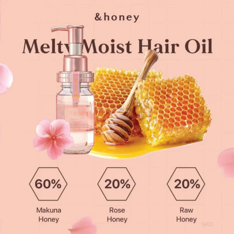 Изображение на МАСЛО ЗА КОСА С МЕД И РОЗОВА ВОДА &honey Melty Moist Repair Hair Oil 3.0  100мл