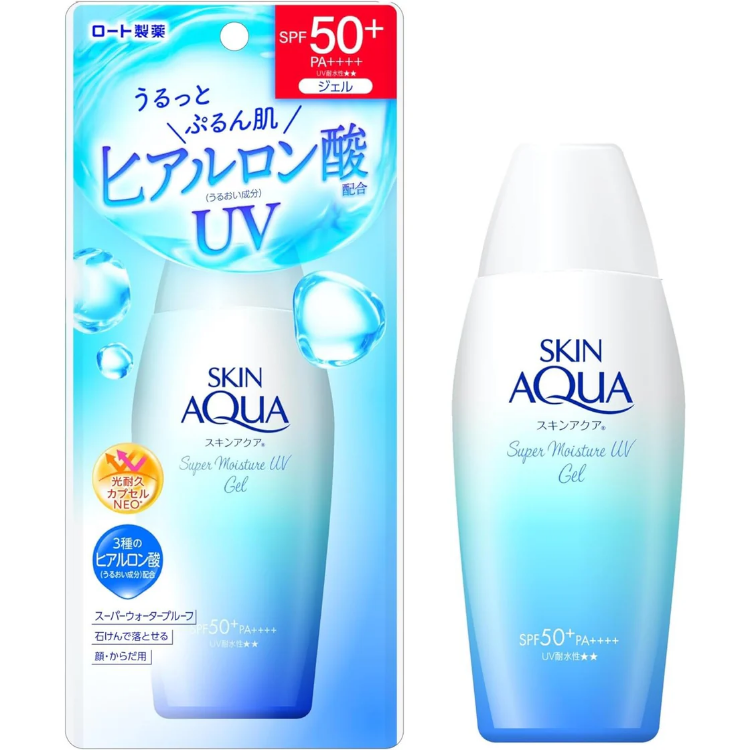 Изображение на СЛЪНЦЕЗАЩИТЕН ГЕЛ-КРЕМ Rohto Mentholatum Skin Aqua Super Moisture Gel SPF 50+ PA++++ 110г